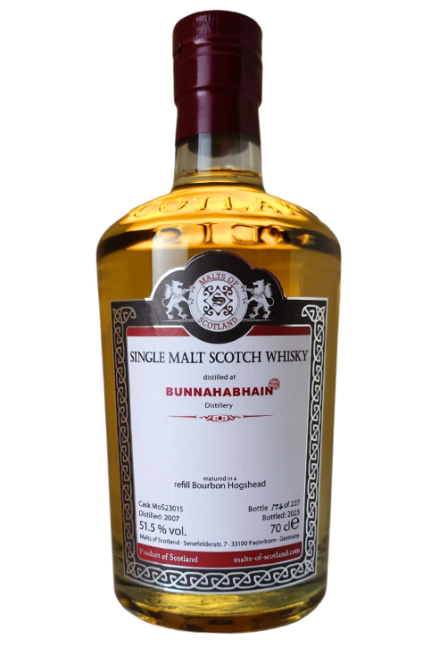 Bunnahabhain peated - MoS23015 - 16y - refill Bourbon Hogshead